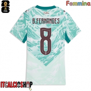 Portogallo Bruno Fernandes #8 Seconda Maglia Femmina Mondiali 2026 Manica Corta